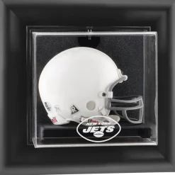 New York Jets Display Cases^ Black Framed Wall-Mountable Mini Helmet Display Case
