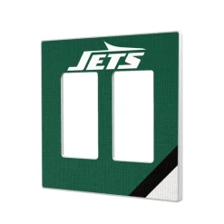New York Jets Lighting^ Diagonal Stripe Double Rocker Light Switch Plate