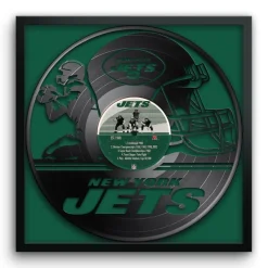 New York Jets Wall Art | Wall Art^ Framed 13" X 13" Vinyl Record Art Print