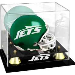New York Jets Display Cases^ Golden Classic Mini Helmet Display Case