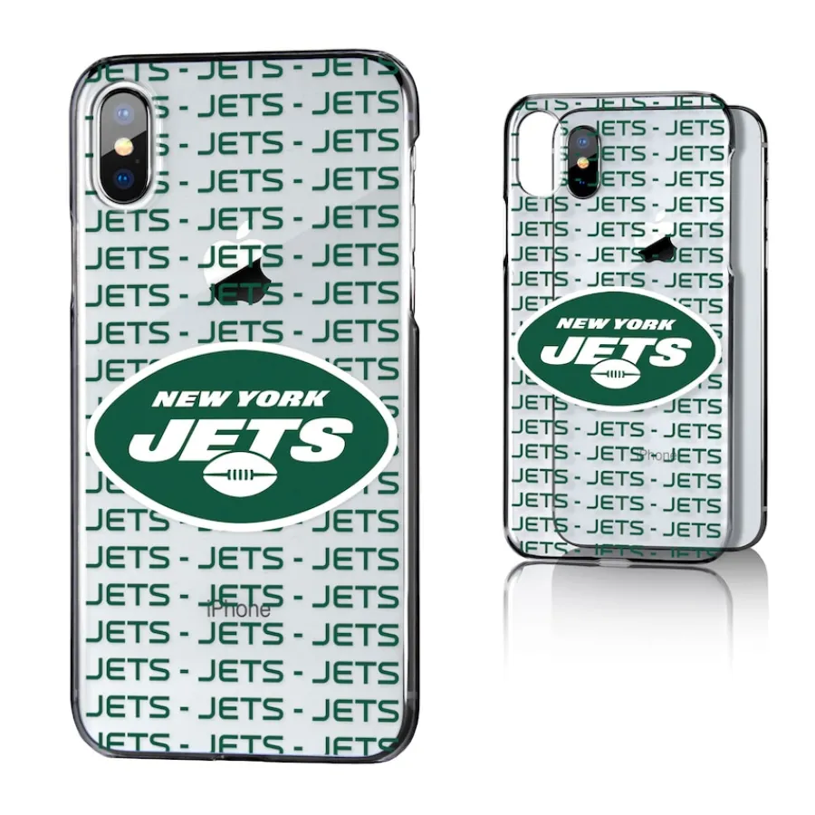 New York Jets Phone Cases^ IPhone Clear Text Backdrop Design Case