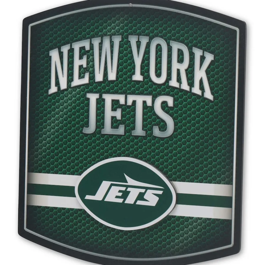 New York Jets Wall Art | Wall Art^ Layered Stripe Metal Sign