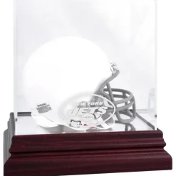 New York Jets Display Cases^ Mahogany Logo Mini Helmet Display Case