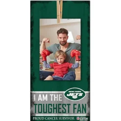 New York Jets Wall Art^ NFL Crucial Catch 6'' X 12'' Cancer Survivor Toughest Fan Clip Frame