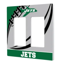 New York Jets Lighting^ Passtime Design Double Rocker Lightswitch Plate