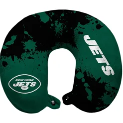 New York Jets School Supplies | Travel^ Splatter Polyester Snap Closure Travel Pillow - Green