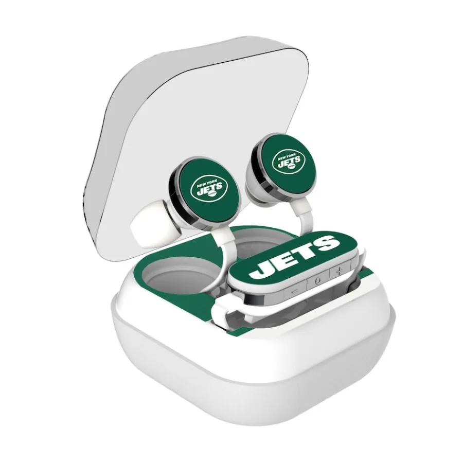 New York Jets Music^ Stripe Design Wireless Earbuds