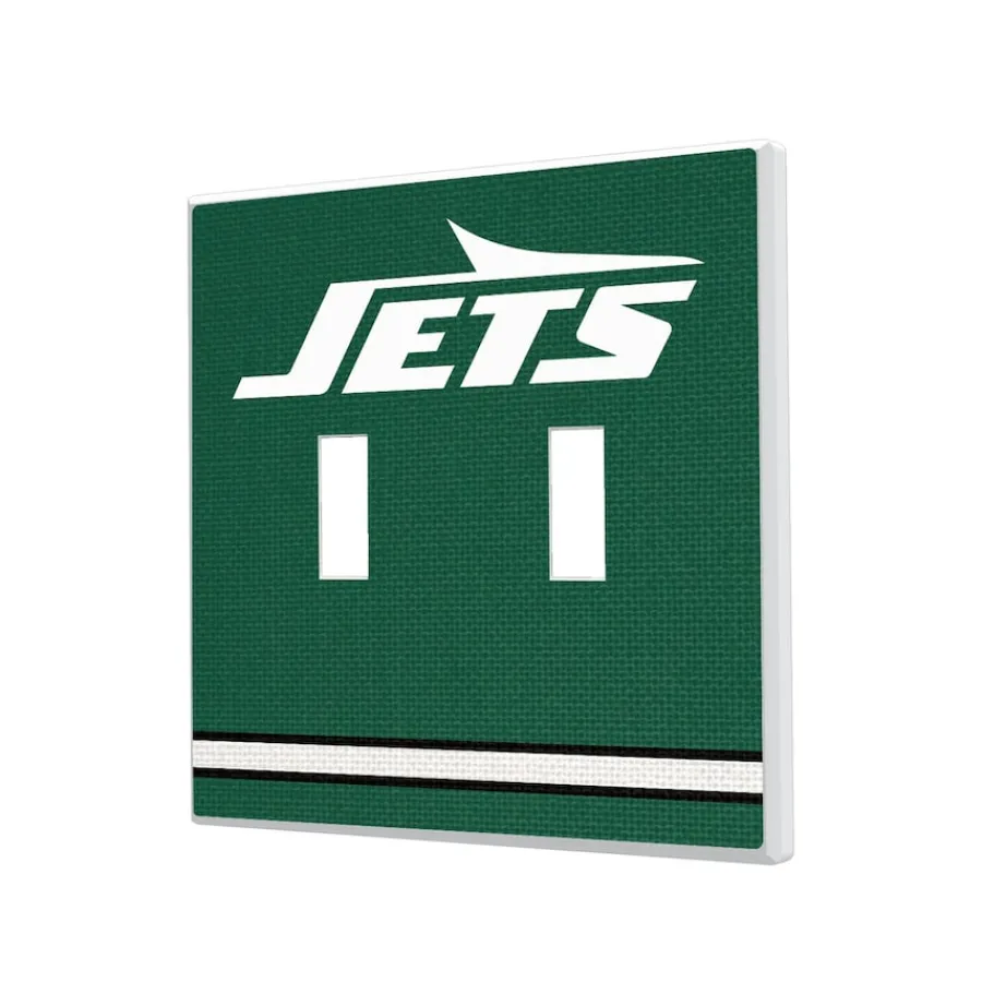New York Jets Lighting^ Stripe Double Toggle Light Switch Plate