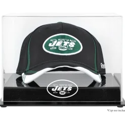New York Jets Display Cases^ Throwback Logo 1998 - 2018 Acrylic Cap Logo Display Case