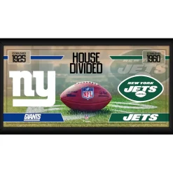 New York Jets Wall Art | Photos^ Vs. New York Giants Framed 10" X 20" House Divided Football Collage