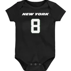 Kids New York Jets Rompers^Newborn & Infant Aaron Rodgers Black Mainliner Player Name & Number Bodysuit