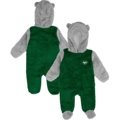 Kids New York Jets Rompers^Newborn & Infant Green Game Nap Teddy Fleece Bunting Full-Zip Sleeper