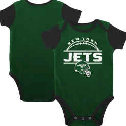 Kids New York Jets Rompers^Newborn & Infant Green/Black Home Field Advantage Three-Piece Bodysuit, Bib & Booties Set