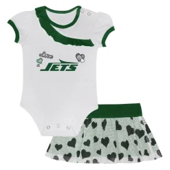 Kids New York Jets Rompers | Shorts & Pants^Newborn & Infant Love My Team Bodysuit & Skirt Set