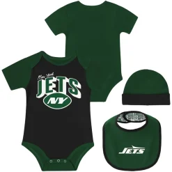 Kids New York Jets Rompers | Shorts & Pants^Newborn & Infant Dynamic Duo Bodysuit, Bib & Knit Hat Set