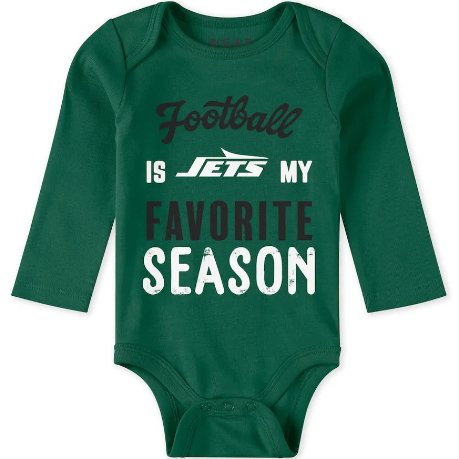 Kids New York Jets Rompers | Shorts & Pants^Newborn & Infant WEAR By Erin Andrews Three-Piece Turn Me Around Bodysuits & Pant Set