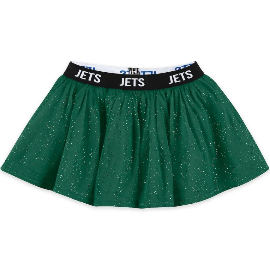 Kids New York Jets Rompers | Shorts & Pants^Newborn & Infant WEAR By Erin Andrews Three-Piece Long Sleeve Bodysuit, Tutu And Sweatpants Set