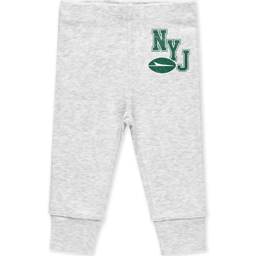 Kids New York Jets Rompers | Shorts & Pants^Newborn & Infant WEAR By Erin Andrews Three-Piece Turn Me Around Bodysuits & Pant Set