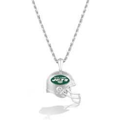 New York Jets Accessories | Jewelry^True Fan Silver 1/20 CT. T.W. Diamond Helmet Necklace