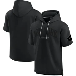 New York Jets Short Sleeved^Unisex Fanatics Black Elements Ready Short Sleeve Pullover Hoodie
