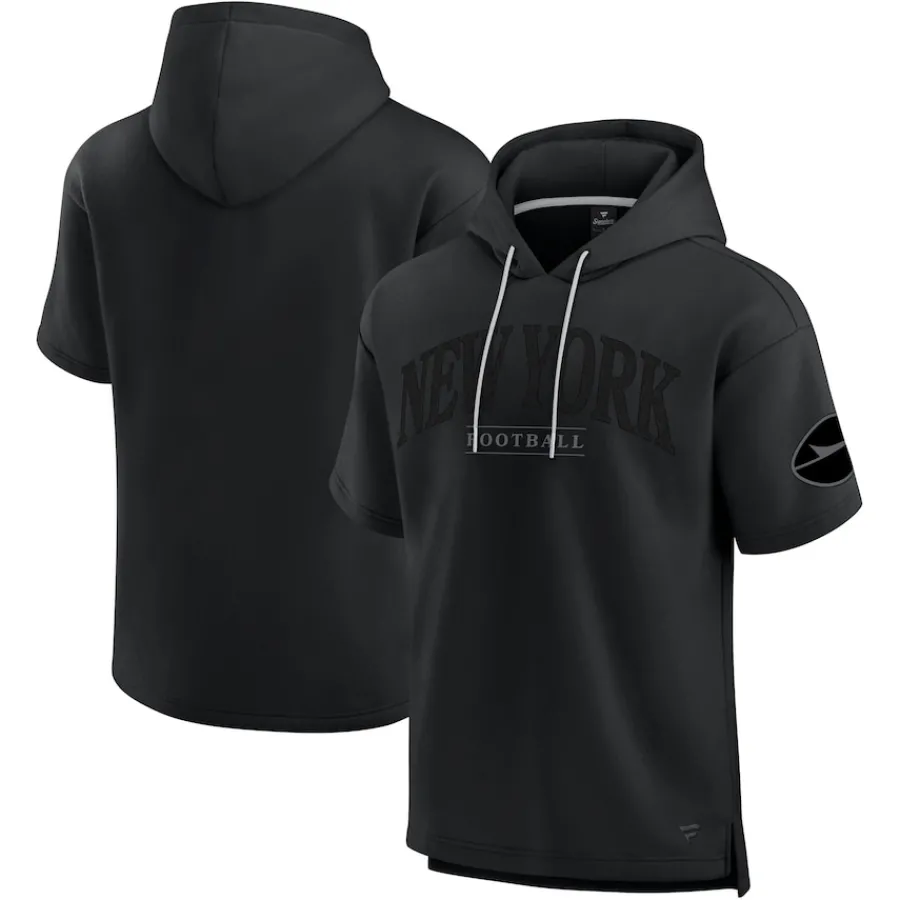 New York Jets Short Sleeved^Unisex Fanatics Black Elements Ready Short Sleeve Pullover Hoodie