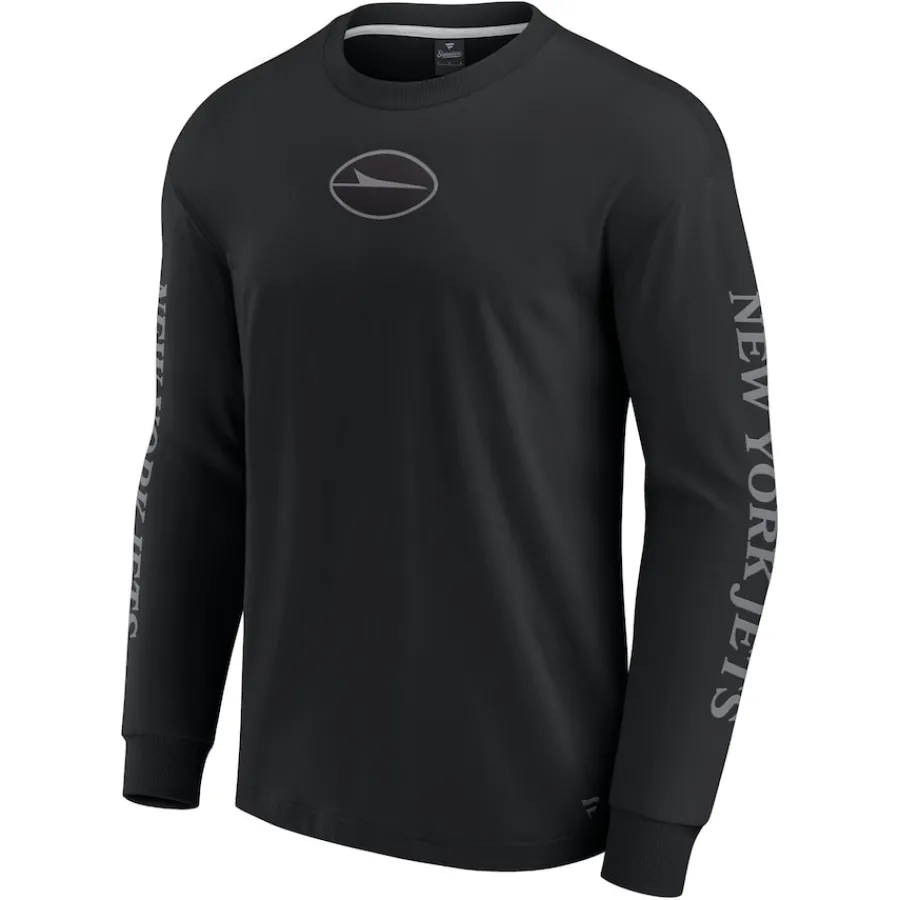 New York Jets Long Sleeved^Unisex Fanatics Black Elements Strive Long Sleeve T-Shirt