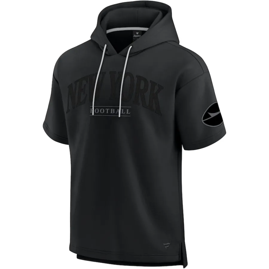 New York Jets Short Sleeved^Unisex Fanatics Black Elements Ready Short Sleeve Pullover Hoodie