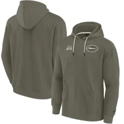 New York Jets Sweatshirts & Fleece | Men^Unisex Fanatics Olive Elements Super Soft Fleece Pullover Hoodie