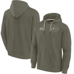 New York Jets Sweatshirts & Fleece | Men^Unisex Fanatics Olive Elements Super Soft Fleece Pullover Hoodie