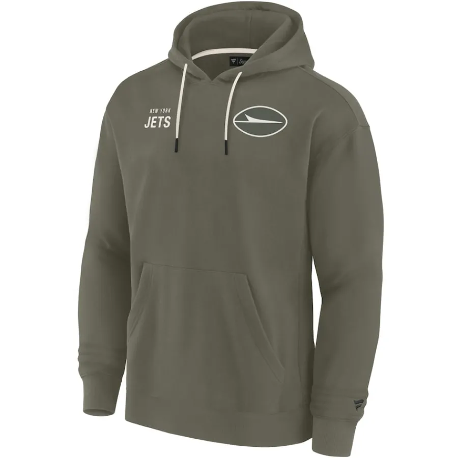 New York Jets Sweatshirts & Fleece | Men^Unisex Fanatics Olive Elements Super Soft Fleece Pullover Hoodie