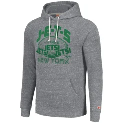 New York Jets Sweatshirts & Fleece | Men^Unisex Homage Gray Hyperlocal Raglan Pullover Hoodie