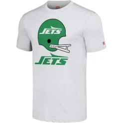 Women New York Jets T-Shirts | Women^Unisex Homage White Big Helmet Tri-Blend T-Shirt