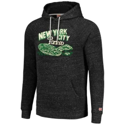 New York Jets Sweatshirts & Fleece | Men^Unisex Homage Charcoal NFL X Guy Fieri’s Flavortown Tri-Blend Pullover Hoodie