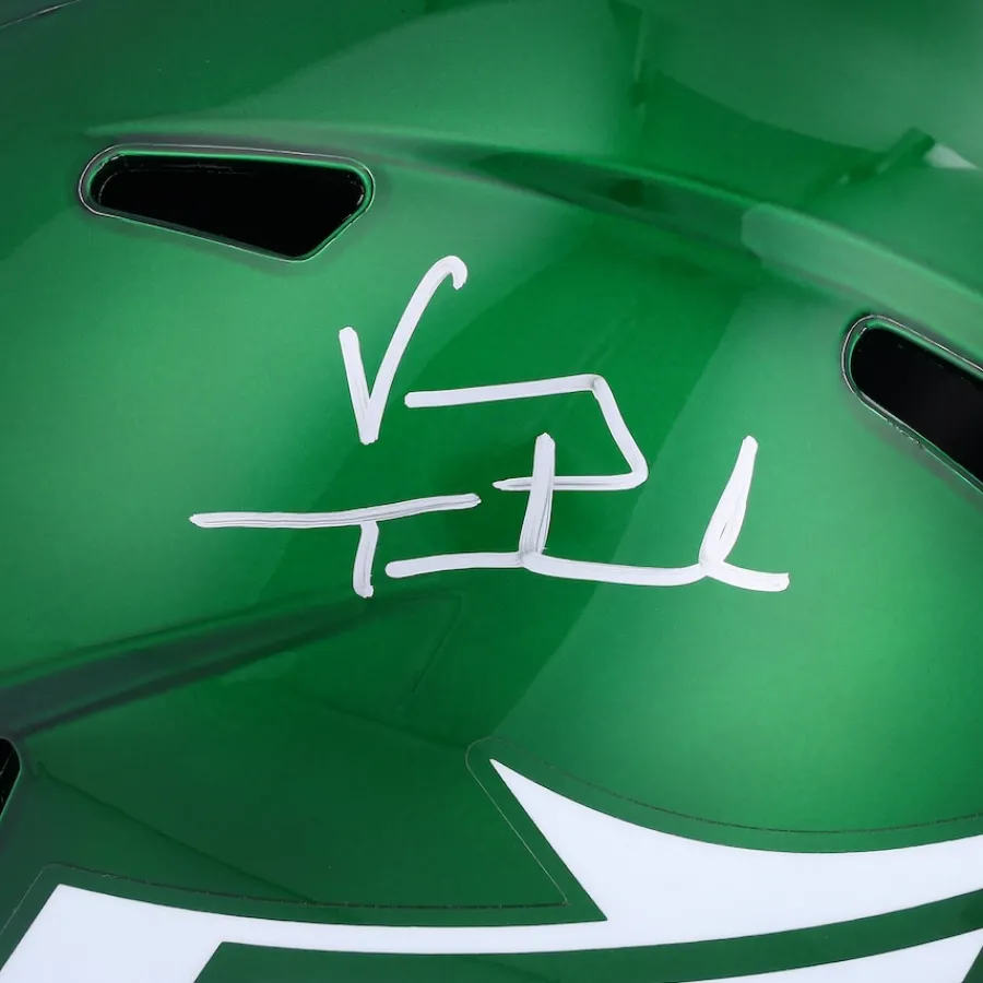 New York Jets Autographed Items | Helmets^Vinny Testaverde Autographed Riddell Speed Replica Helmet