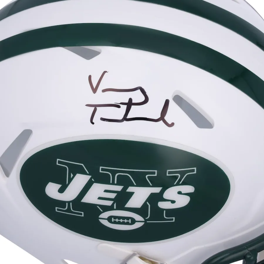 New York Jets Autographed Items | Helmets^Vinny Testaverde Autographed Riddell Throwback 1998-2018 Speed Mini Helmet