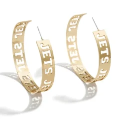 Women New York Jets Accessories | Jewelry^WEAR By Erin Andrews X Baublebar Gold Large Cutout Hoop Earrings