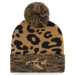 Women New York Jets Hats | Women^Women's '47 Brown Rosette Cuffed Knit Hat With Pom