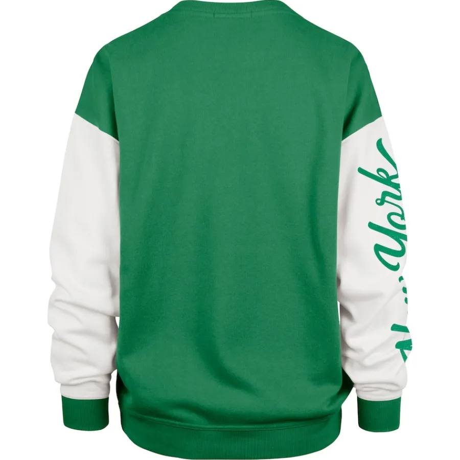 Women New York Jets Sweatshirts & Fleece | Women^Women's '47 Green Double Header Rise Andie Pullover Sweatshirt