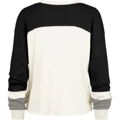 Women New York Jets T-Shirts | Women^Women's '47 Cream Double Header Curve Raglan Long Sleeve Crop Top