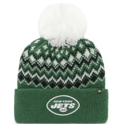 Women New York Jets Hats | Women^Women's '47 Green Elsa Cuffed Knit Hat With Pom