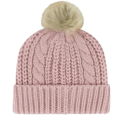 Women New York Jets Hats | Women^Women's '47 Pink Meeko Dusty Rose Cuffed Knit Hat With Pom