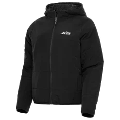 Women New York Jets Jackets^Women's Antigua Black Universe Full-Zip Hoodie Jacket