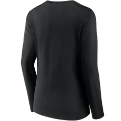 New York Jets Long Sleeved^Women's Black Secondary Logo Long Sleeve V-Neck T-Shirt