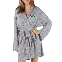 Women New York Jets Underwear & Sleepwear^Women's Concepts Sport Gray Frill Hacci Knit Robe