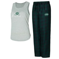 Women New York Jets Underwear & Sleepwear^Women's Concepts Sport Gray/Green Petition Tank Top And Pants Sleep Set