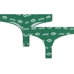 Women New York Jets Underwear & Sleepwear^Women's Concepts Sport Green Record Allover Print Knit Thong