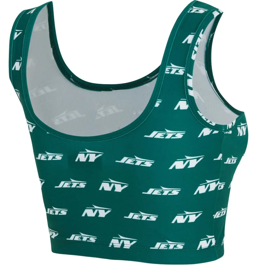 Women New York Jets Underwear & Sleepwear^Women's Concepts Sport Green Record Allover Print Bralette