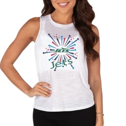New York Jets Tank Tops^Women's Concepts Sport White Infuse Knit Tank Top