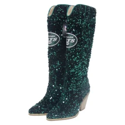 Women New York Jets Shoes & Socks^Women's Cuce Green Knee-High Sequin Boots