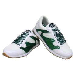 Women New York Jets Shoes & Socks^Women's Cuce White Glitter Sneakers